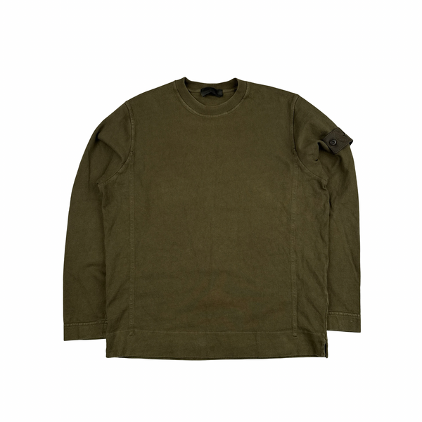 Stone Island 2023 Khaki Ghost Piece Cotton Crewneck Jumper - Medium