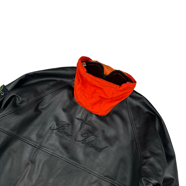 Stone Island x Supreme 2023 Full Grain Leather Helicopter Jacket - XL