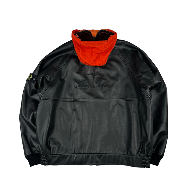 Stone Island x Supreme 2023 Full Grain Leather Helicopter Jacket - XL