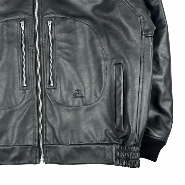 Stone Island x Supreme 2023 Full Grain Leather Helicopter Jacket - XL