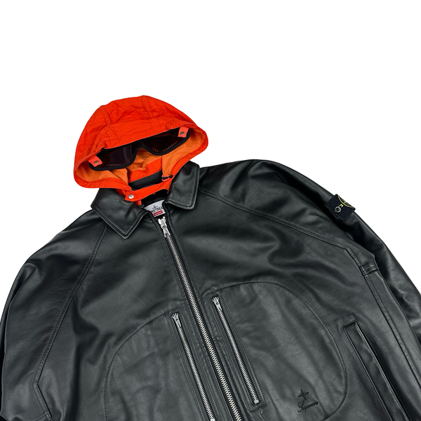 Stone Island x Supreme 2023 Full Grain Leather Helicopter Jacket - XL