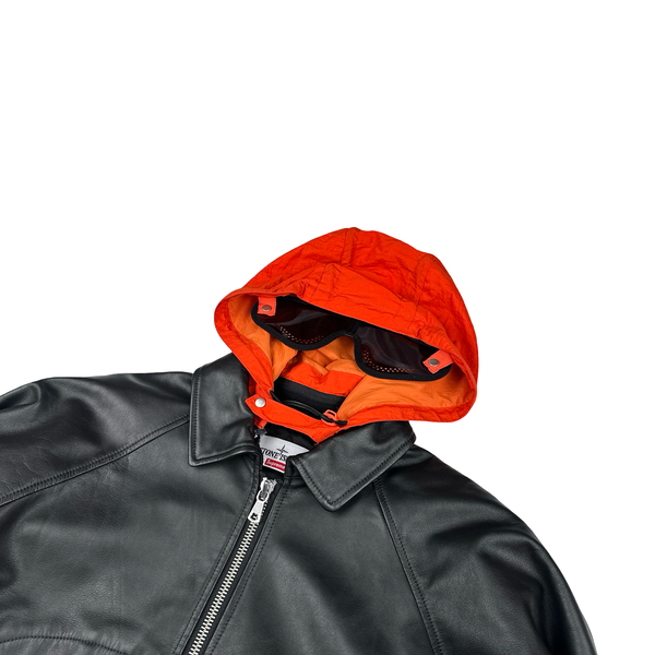 Stone Island x Supreme 2023 Full Grain Leather Helicopter Jacket - XL