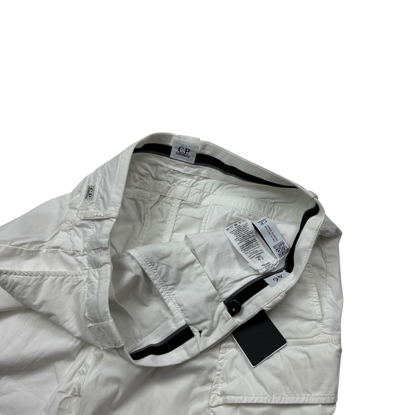 CP Company White 50 Fili Stretch Utility Shorts - Small