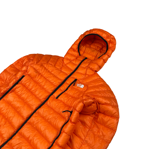 North Face Orange Summit Series 800 Down Hooded Puffer Jacket - Small