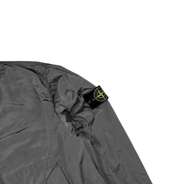 Stone Island 2009 Silver Nylon Metal Velvet Lined Jacket - XXL