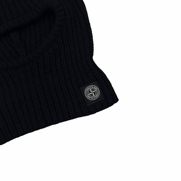 Stone Island 2023  Black Wool Patch Balaclava