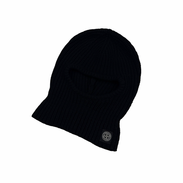Stone Island 2023  Black Wool Patch Balaclava