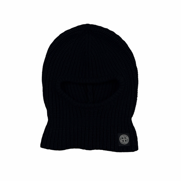 Stone Island 2023  Black Wool Patch Balaclava