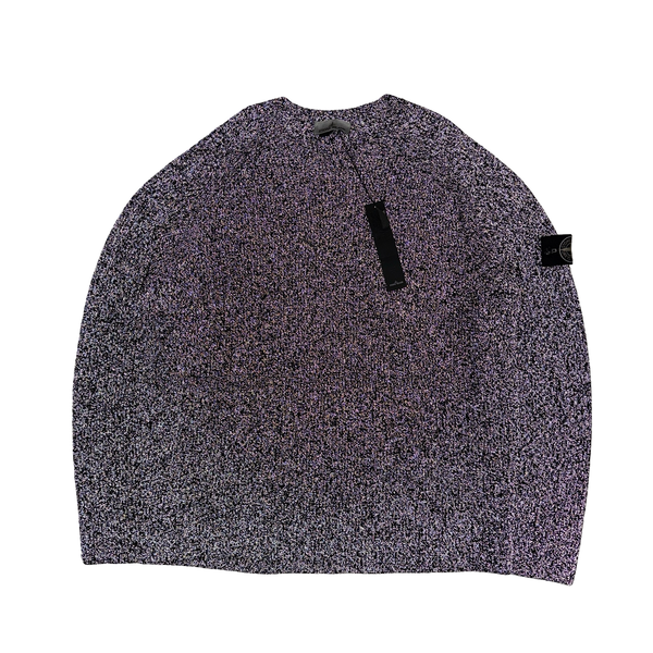 Stone Island 2025 Reflective Knit Crewneck Wool Knit Jumper - XXL