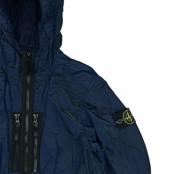 Stone Island 2017 Blue Nylon Metal Watro Colour Weft Jacket - Small