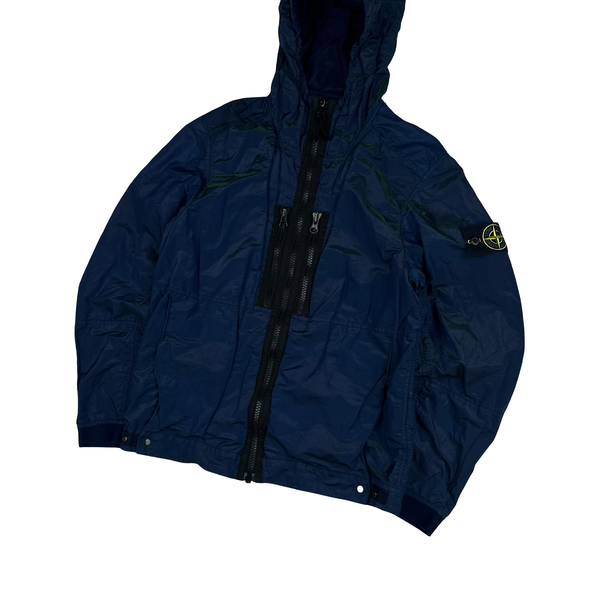 Stone Island 2017 Blue Nylon Metal Watro Colour Weft Jacket - Small