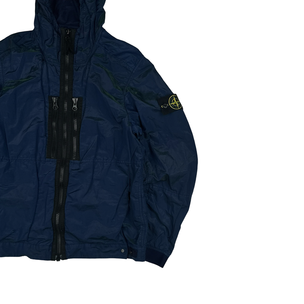 Stone Island 2017 Blue Nylon Metal Watro Colour Weft Jacket - Small
