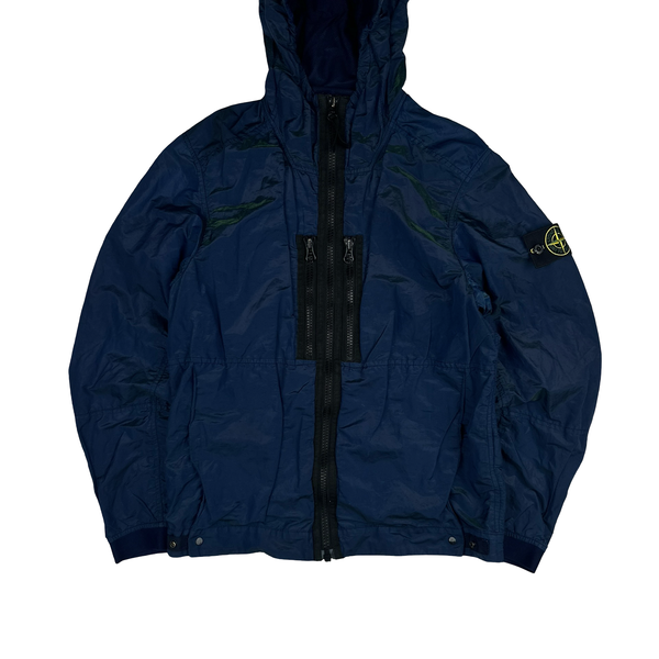 Stone Island 2017 Blue Nylon Metal Watro Colour Weft Jacket - Small
