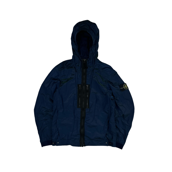 Stone Island 2017 Blue Nylon Metal Watro Colour Weft Jacket - Small