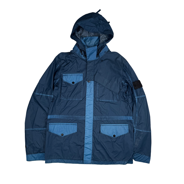 Stone Island Shadow Project Blue Mussola Gommata Parka Cobalt - Medium