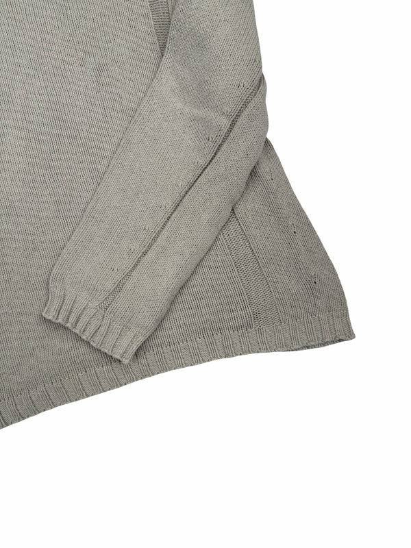 Stone Island 2003 Beige Cotton Knitted Hooded Quarter Zip Jumper - XXL