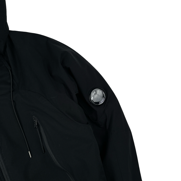 CP Company Black Pro Tek Hooded Zip Up Jacket - Medium