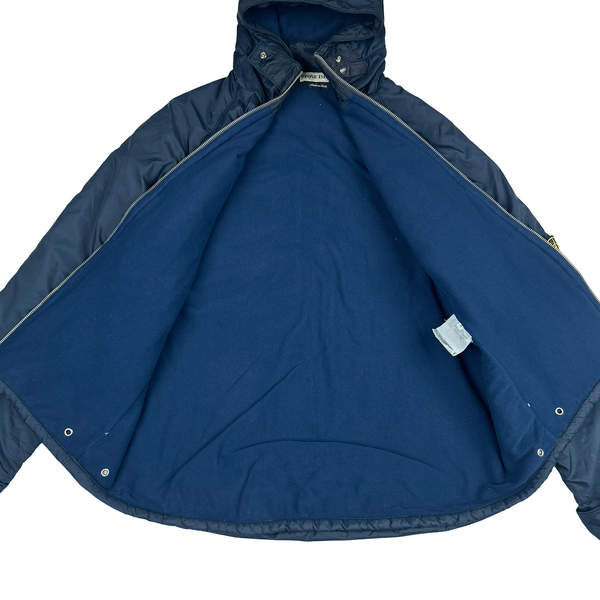 Stone Island 2000 Navy Vintage Fleece Lined Nylon Jacket - Medium