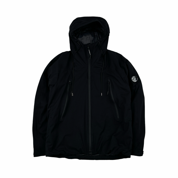 CP Company Black Pro Tek Hooded Zip Up Jacket - Medium