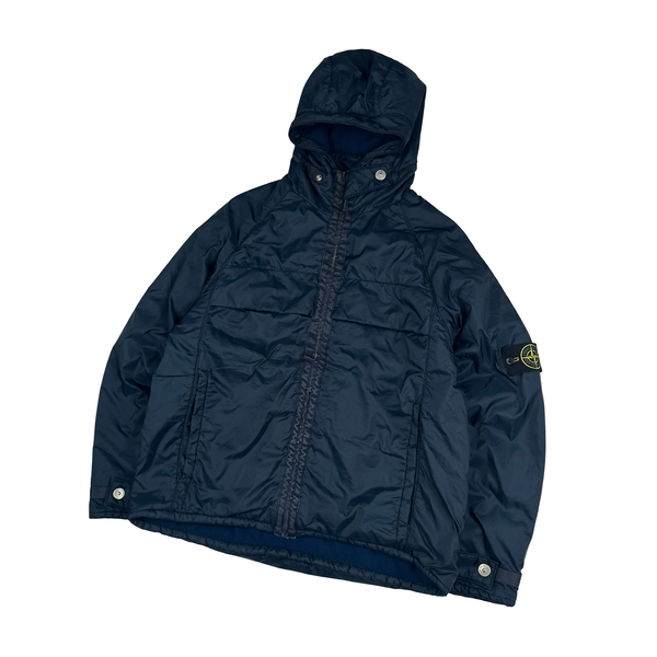 Stone Island 2000 Navy Vintage Fleece Lined Nylon Jacket - Medium