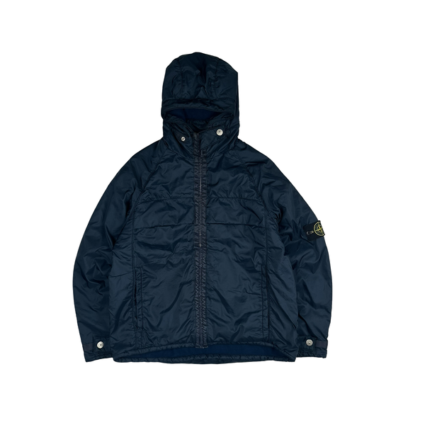 Stone Island 2000 Navy Vintage Fleece Lined Nylon Jacket - Medium