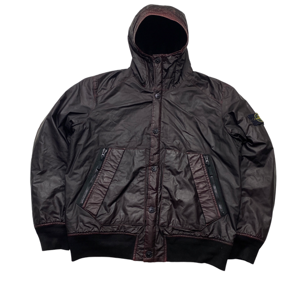 Stone Island 2013 Mussola Gommata Dark Burgundy Quilted Jacket - XXL