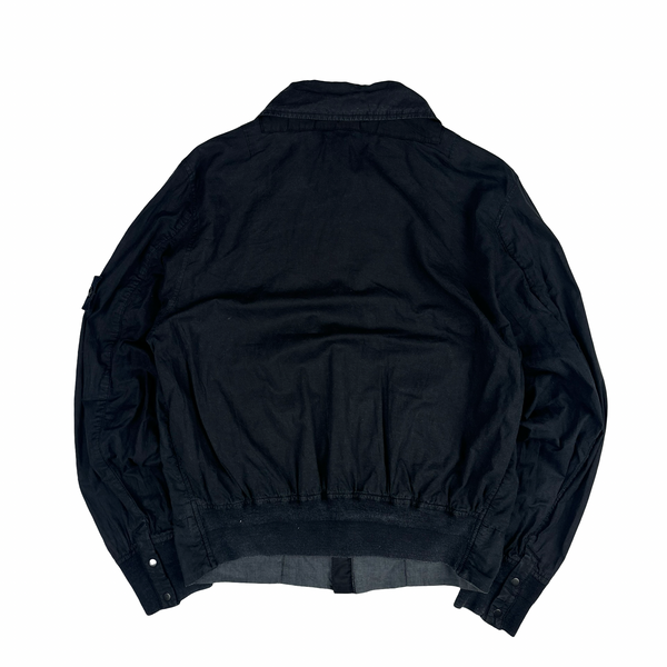 Stone Island 2004 Black Collared Zip Up Harrington Jacket - Medium