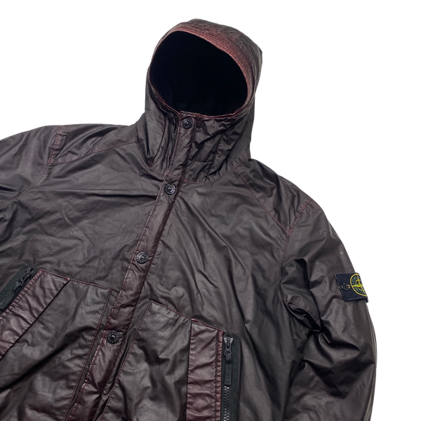 Stone Island 2013 Mussola Gommata Dark Burgundy Quilted Jacket - XXL