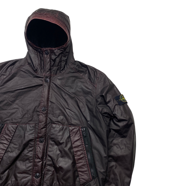 Stone Island 2013 Mussola Gommata Dark Burgundy Quilted Jacket - XXL