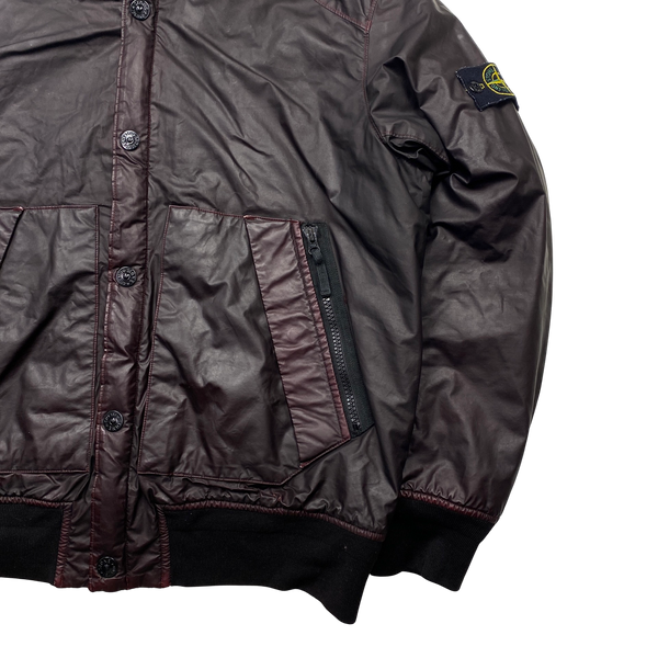 Stone Island 2013 Mussola Gommata Dark Burgundy Quilted Jacket - XXL