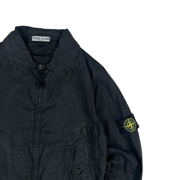 Stone Island 2004 Black Collared Zip Up Harrington Jacket - Medium