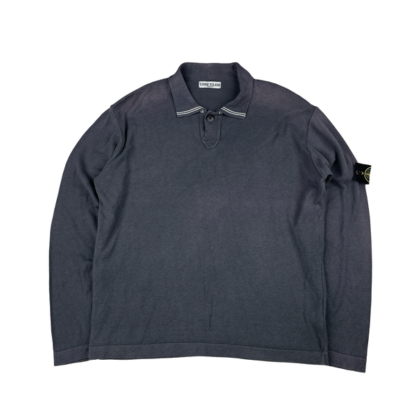 Stone Island 2008 Grey Collared Longsleeve Light Jumper - XXL