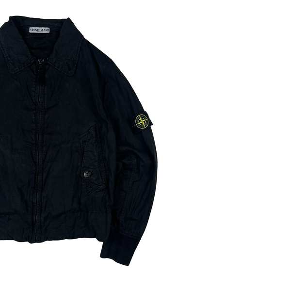 Stone Island 2004 Black Collared Zip Up Harrington Jacket - Medium