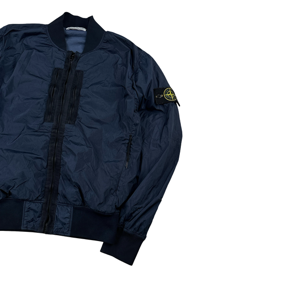 Stone Island 2017 Navy Garment Dyed Crinkle Reps Jacket - Medium