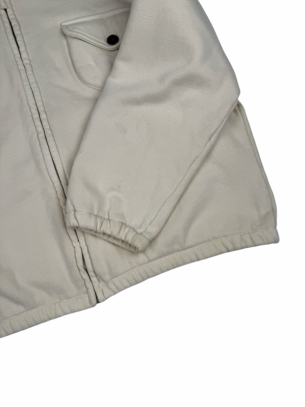 Stone Island Vintage 1994 Thermical Cream Green Edge Cotton Bomber Jacket- Large