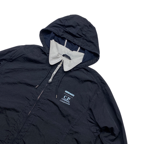 CP Company X Sebago Navy Nylon Cotton Lined Collared Jacket - Medium