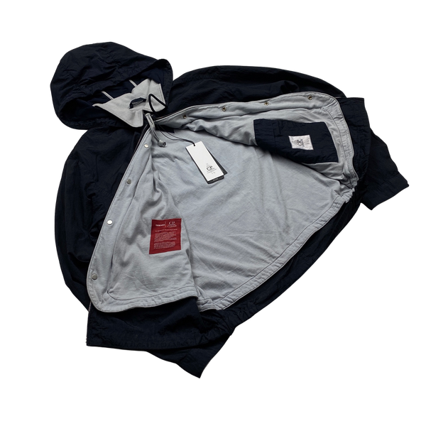 CP Company X Sebago Navy Nylon Cotton Lined Collared Jacket - Medium