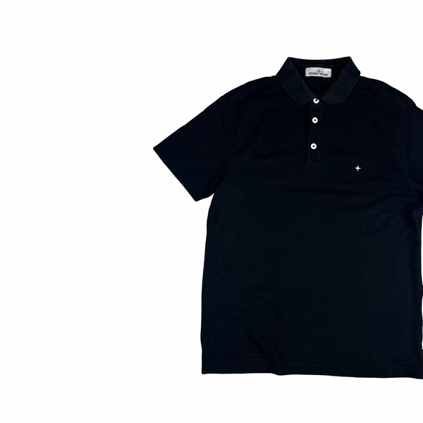 Stone Island 2021 Black Stellina Compass Polo Shirt - XL