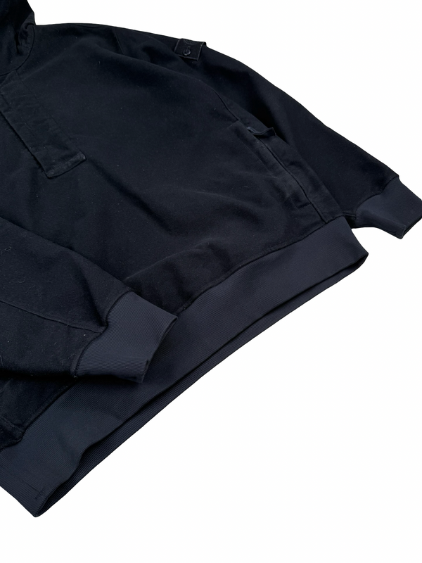 Stone Island 2021 Black Ghost Piece Flocked Pullover Hoodie - Large