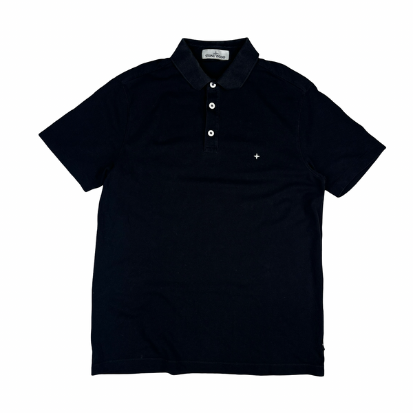 Stone Island 2021 Black Stellina Compass Polo Shirt - XL