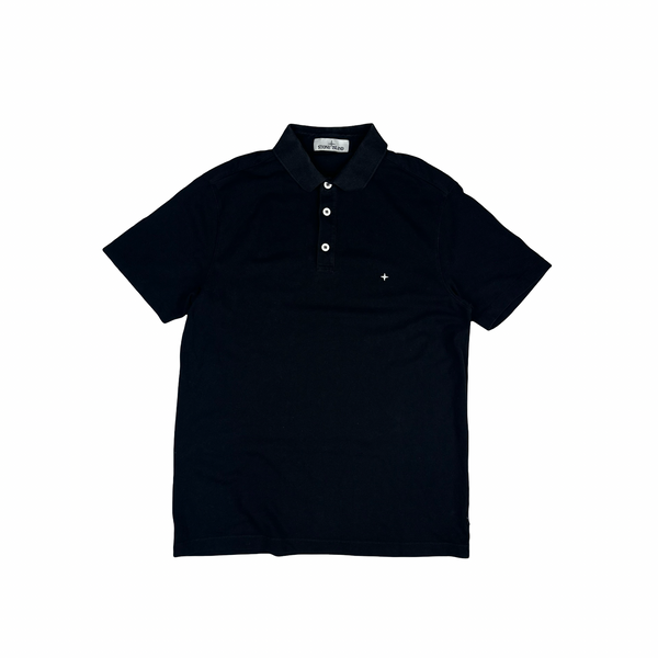 Stone Island 2021 Black Stellina Compass Polo Shirt - XL