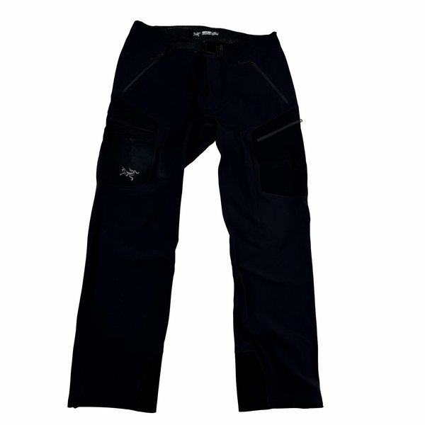 Arcteryx Black Soft Shell Cargo Hiking Trousers - Large