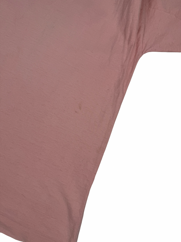 Stone Island Vintage Compass Spellout Pink Cotton T Shirt - Medium
