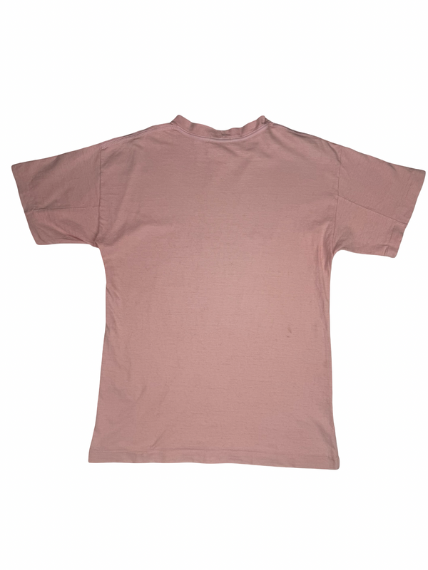 Stone Island Vintage Compass Spellout Pink Cotton T Shirt - Medium