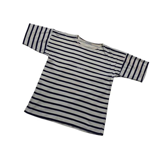 Stone Island Vintage 80's Cotton Blue Striped T Shirt - Medium