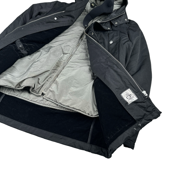 CP Company Black Lens Viewer Zipped Velour Lined Multi Pocket Jacket - Large