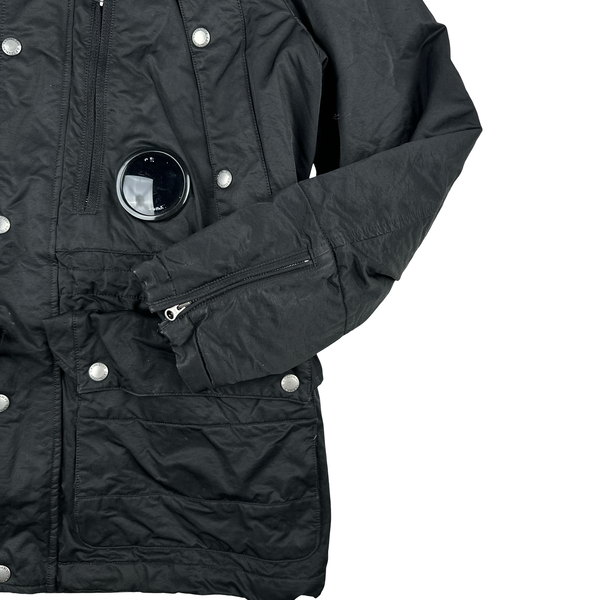 CP Company Black Lens Viewer Zipped Velour Lined Multi Pocket Jacket - Large