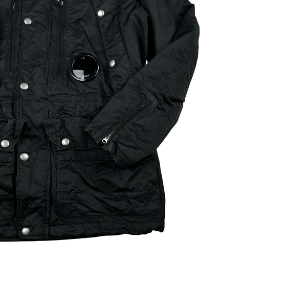 CP Company Black Lens Viewer Zipped Velour Lined Multi Pocket Jacket - Large