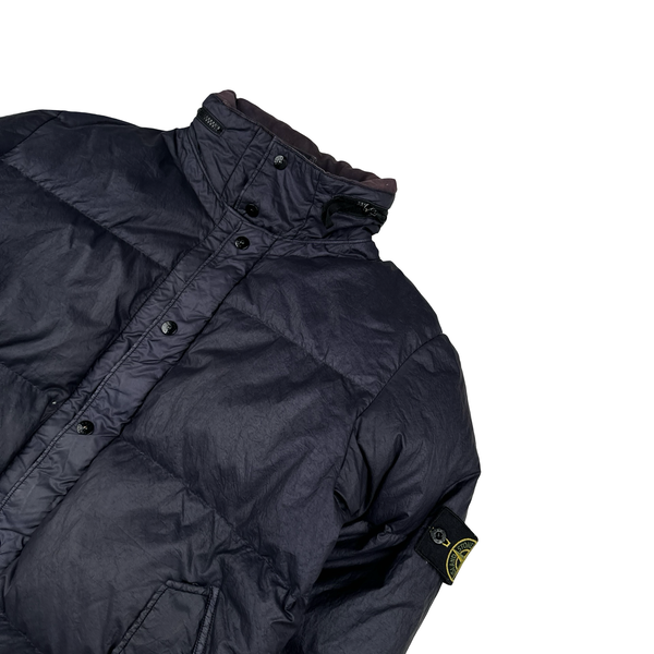 Stone Island 2003 Vintage Down Filled Navy Nylon Jacket - Small