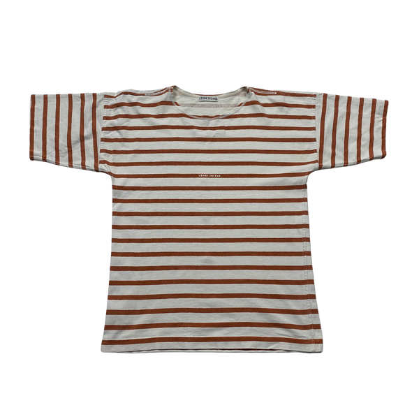 Stone Island Vintage 80's Cotton Striped T Shirt - Medium